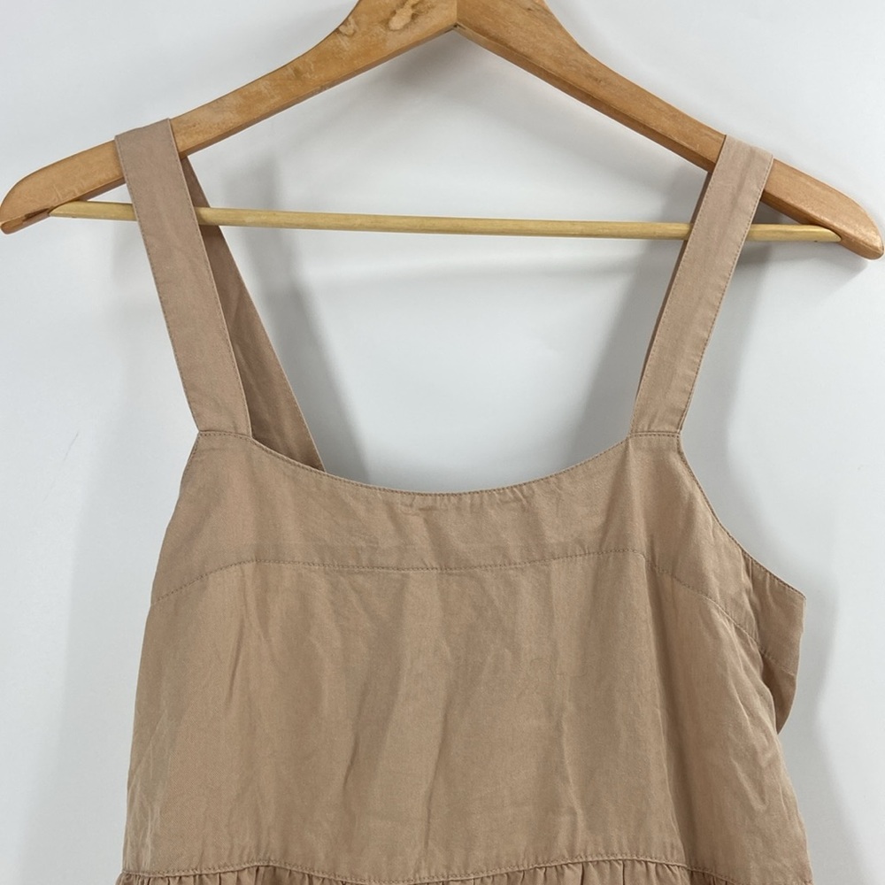 The Drop beige tiered flouncy ruffle hem maxi sun dress neutral spring summer - Picture 9 of 16